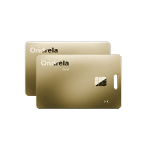 Two Ondrela gold tracker cards stacked