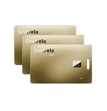 Three Ondrela gold tracker cards stacked