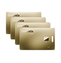 Four Ondrela gold tracker cards stacked — most popular bundle